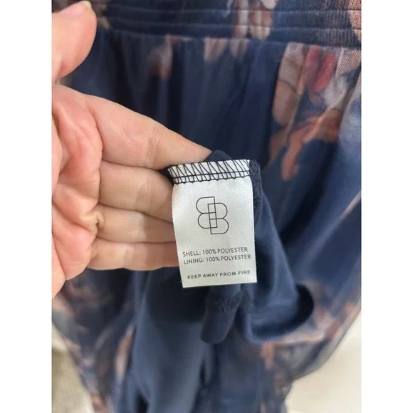 Baltic Born Floral Maxi Dress 3XL Blue Sheer Boho Romantic Cottagecore - Picture 7 of 8